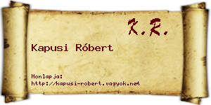 Kapusi Róbert névjegykártya