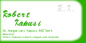 robert kapusi business card